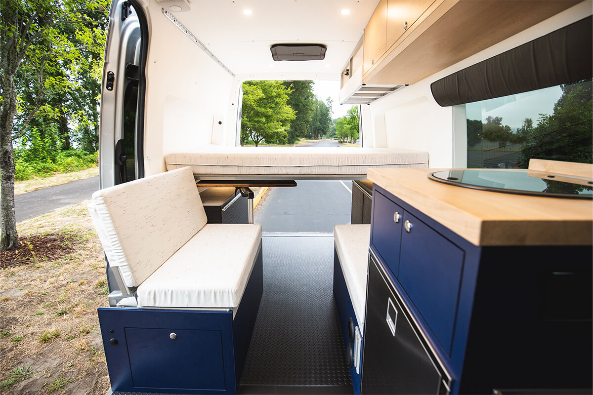 custom van conversion the kaiser 2018 mercedes benz sprinter 144 4wd seat two sleep three
