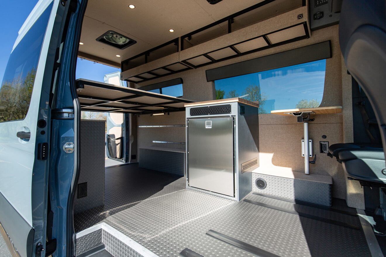 galley van cconversion 3 panel bed