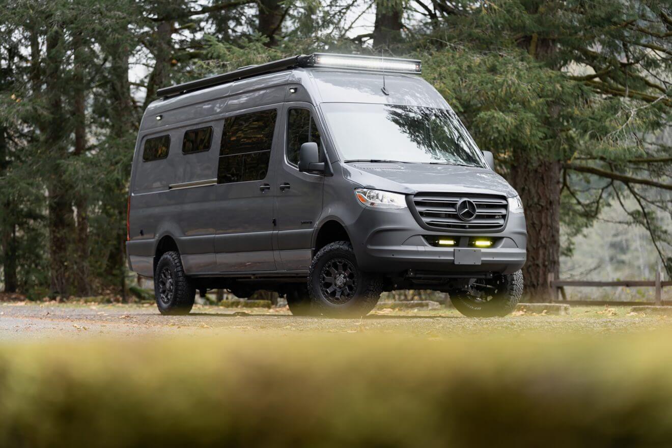 custom van conversion illahee 2021 mercedes benz sprinter 170 4wd dually graphite grey