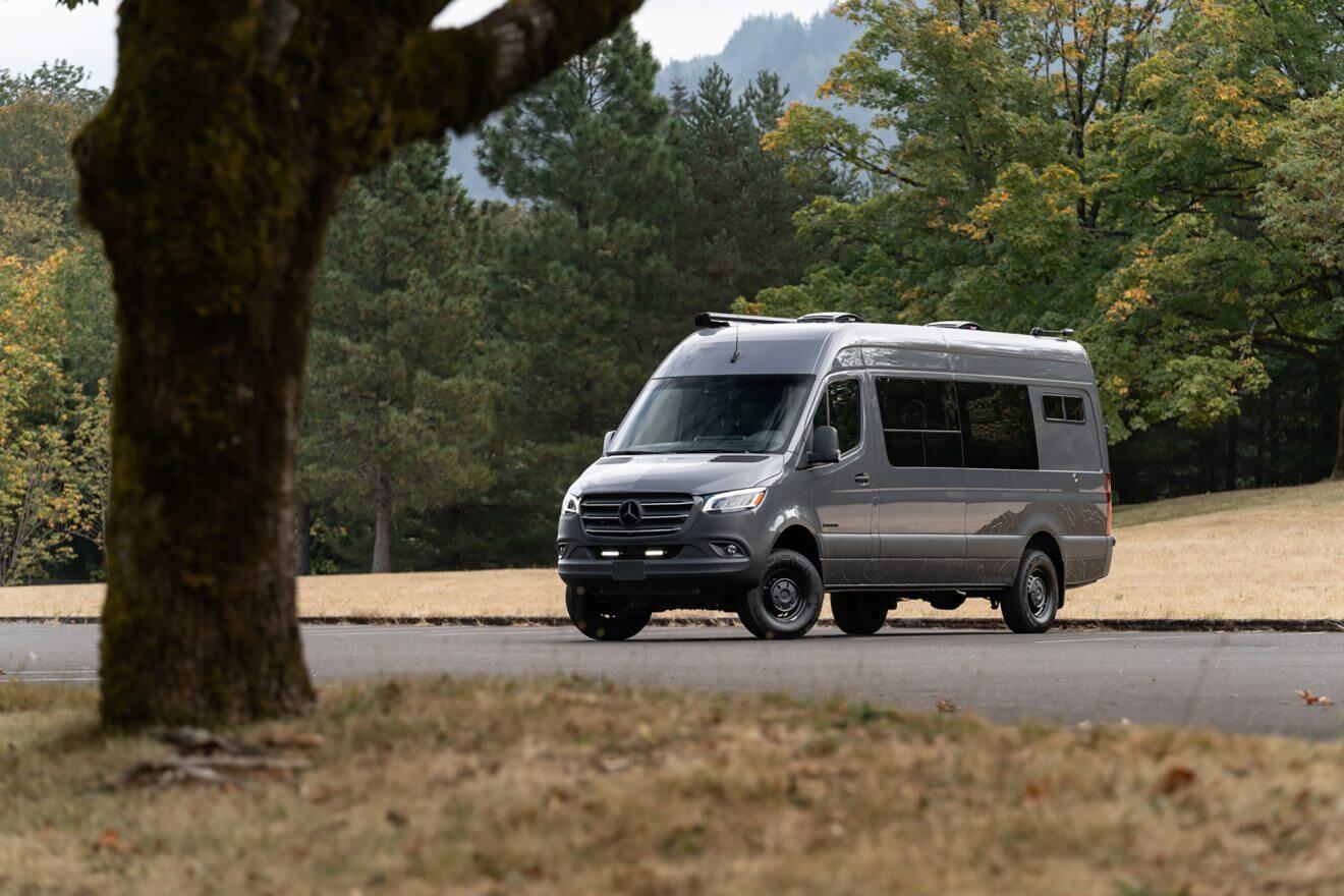 custom van conversion distillation 2022 mercedes benz sprinter 170 4wd seat two sleep three