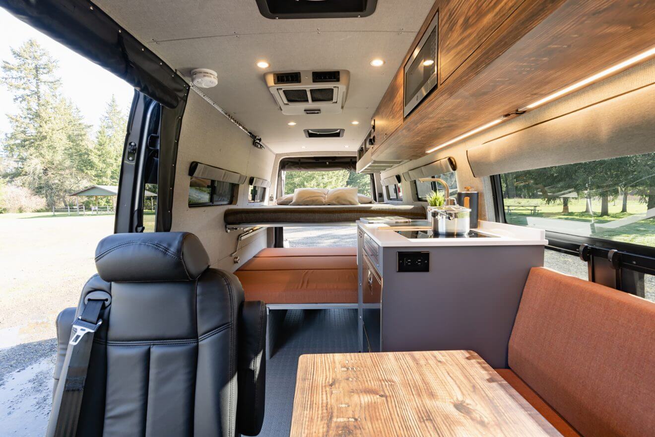 custom van conversion horseshoe canyon 2021 mercedes benz sprinter 170 4wd dual sleeping area