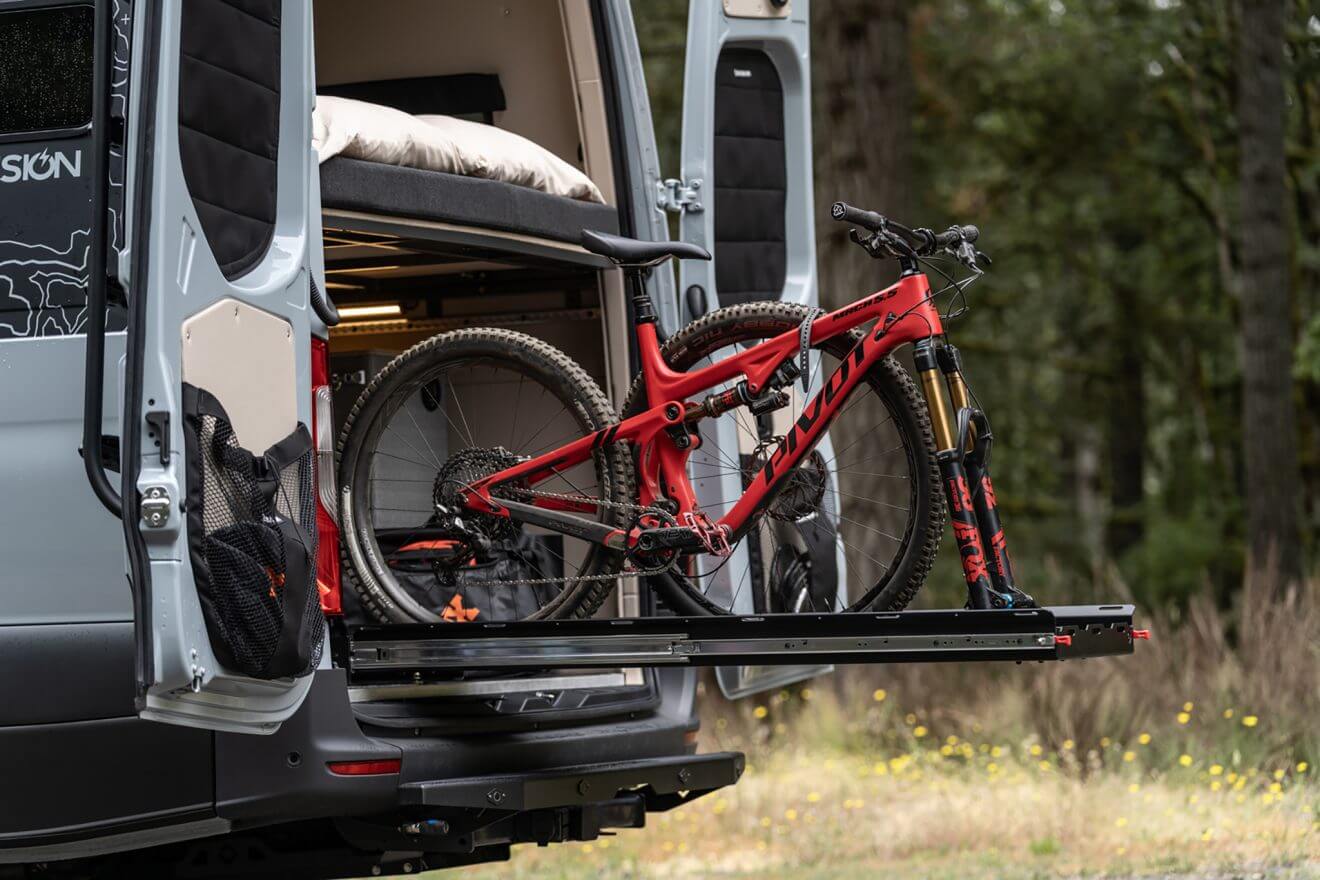 custom van conversion Karlsbad-Van 2021 mercedes benz sprinter 170 4wd rear garage gear glider