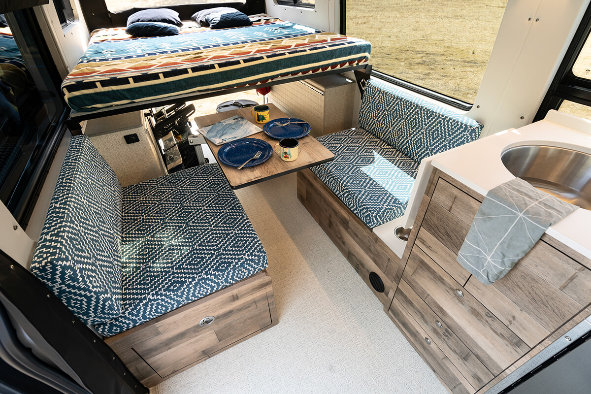 custom van conversion distillation 2022 mercedes benz sprinter 170 4wd seat two sleep three