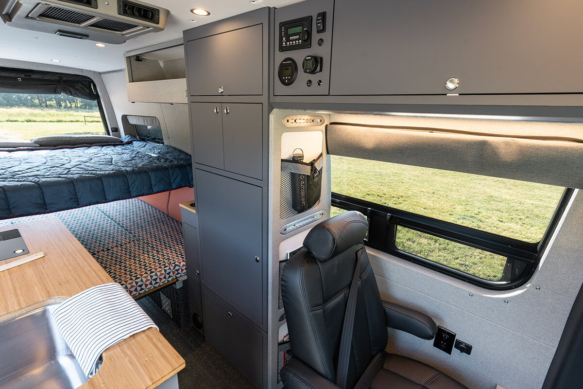 custom van conversion rucksack 2020 mercedes benz sprinter 170 4wd seat three sleep four