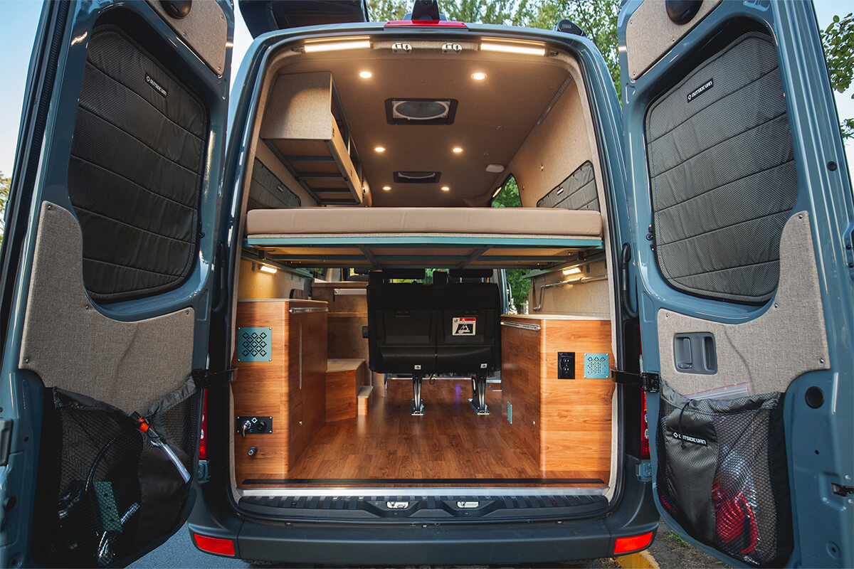 custom van conversion timiled 2018 mercedes benz sprinter 144 4wd seat four sleep three