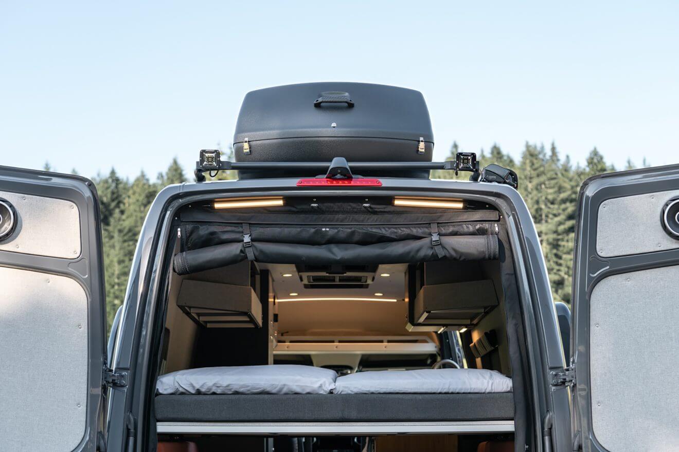 custom van conversion rucksack 2020 mercedes benz sprinter 170 4wd seat three sleep four rooftop packasport