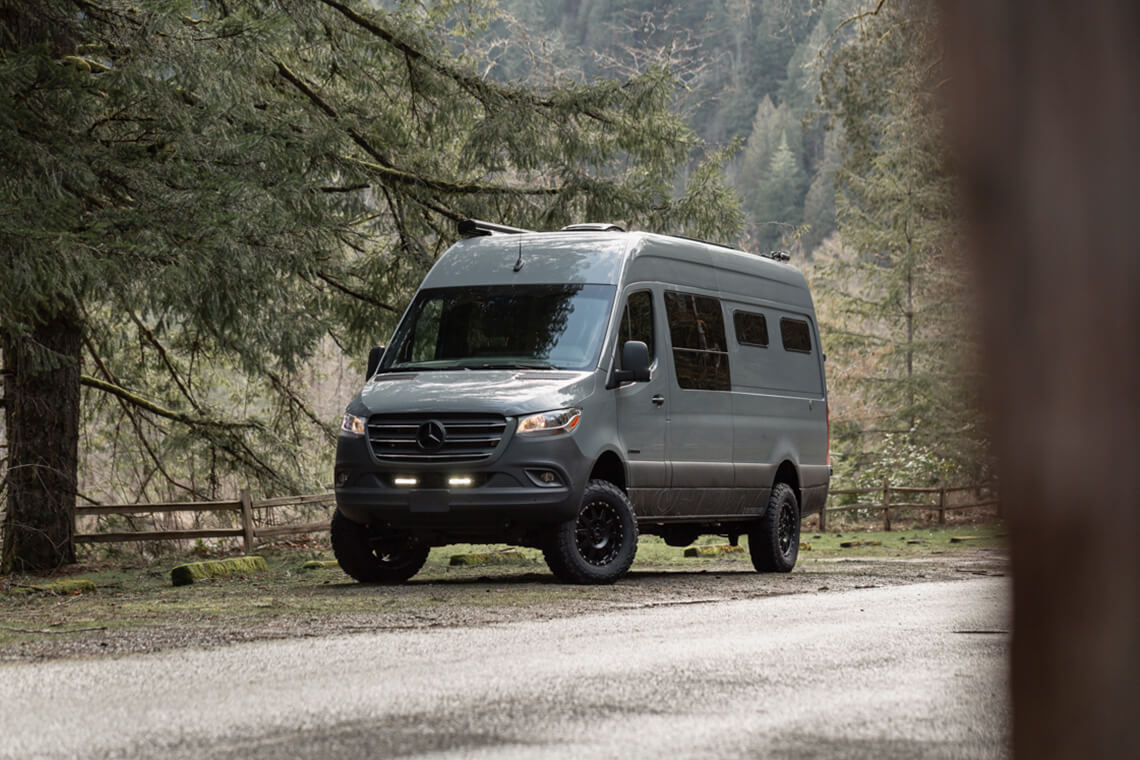 outside van custom conversion light year mercedes benz sprinter 170
