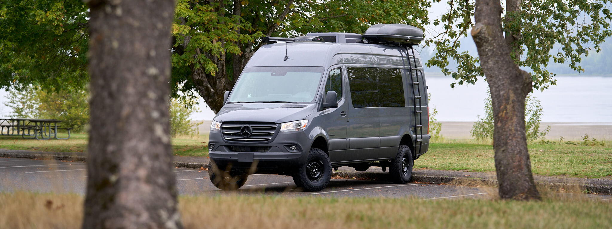 Custom off road mercedes sprinter van conversion, Entourage by Outside Van. Seating for seven.