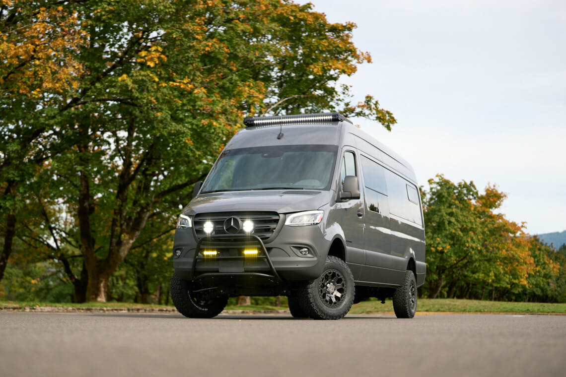 Foxglove is a custom converted 170 Mercedes Sprinter van by Outside Van