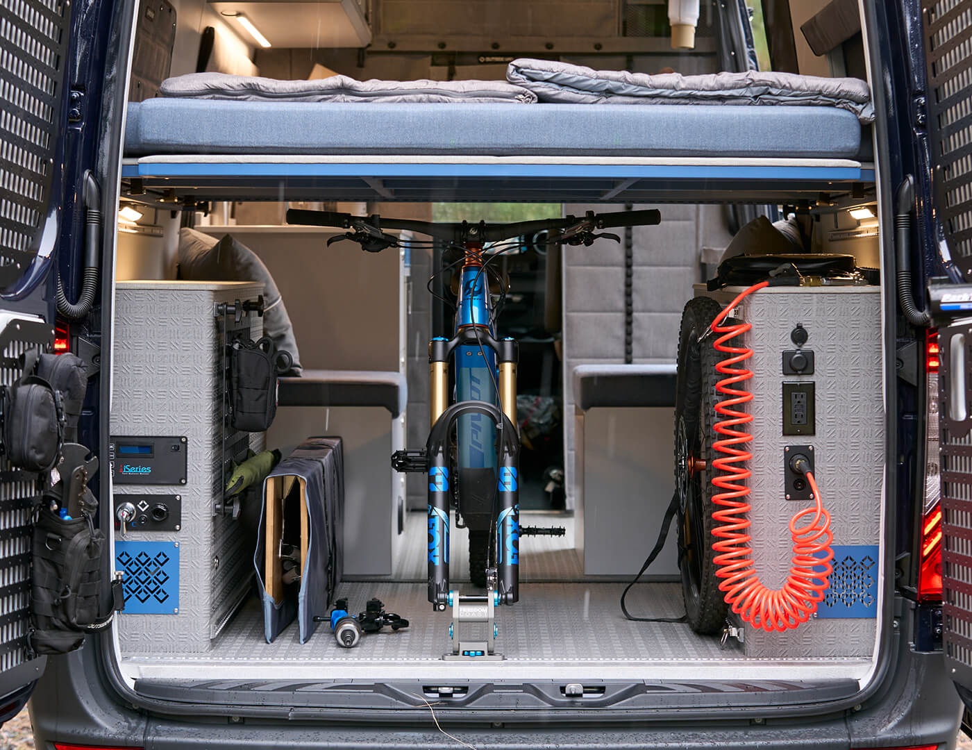 Knuckles by Outside Van custom van built in Portland, OR designed for mountain biking adventures