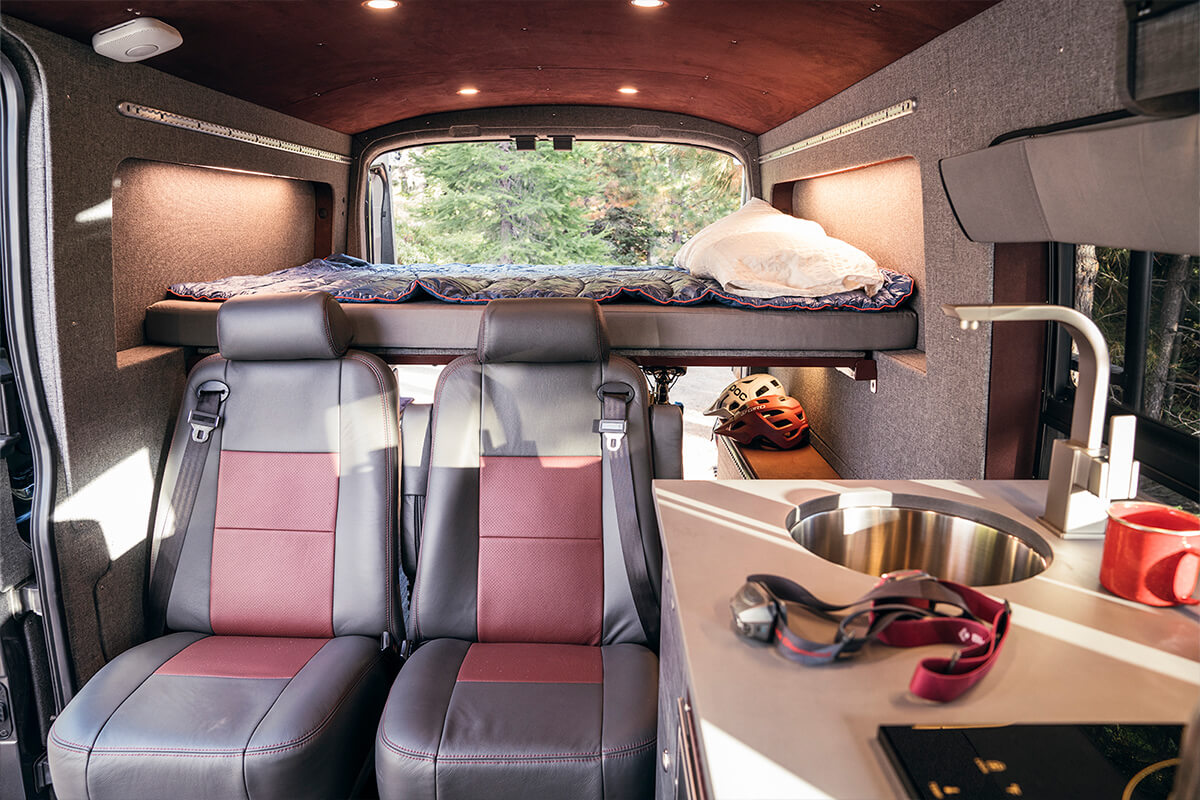 Interior of Ford Transit build by Outside Van