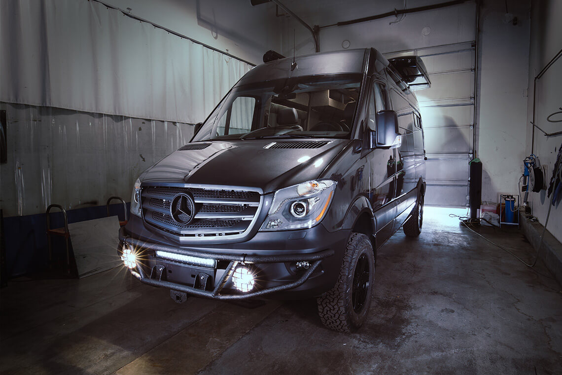 custom offroad sprinter van called Dream Chaser built by outside van in Portland Oregon