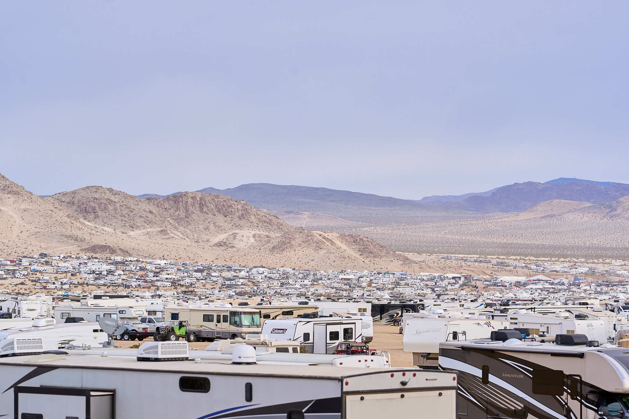 Overview showing the ocean of event goers at of King of the Hammers