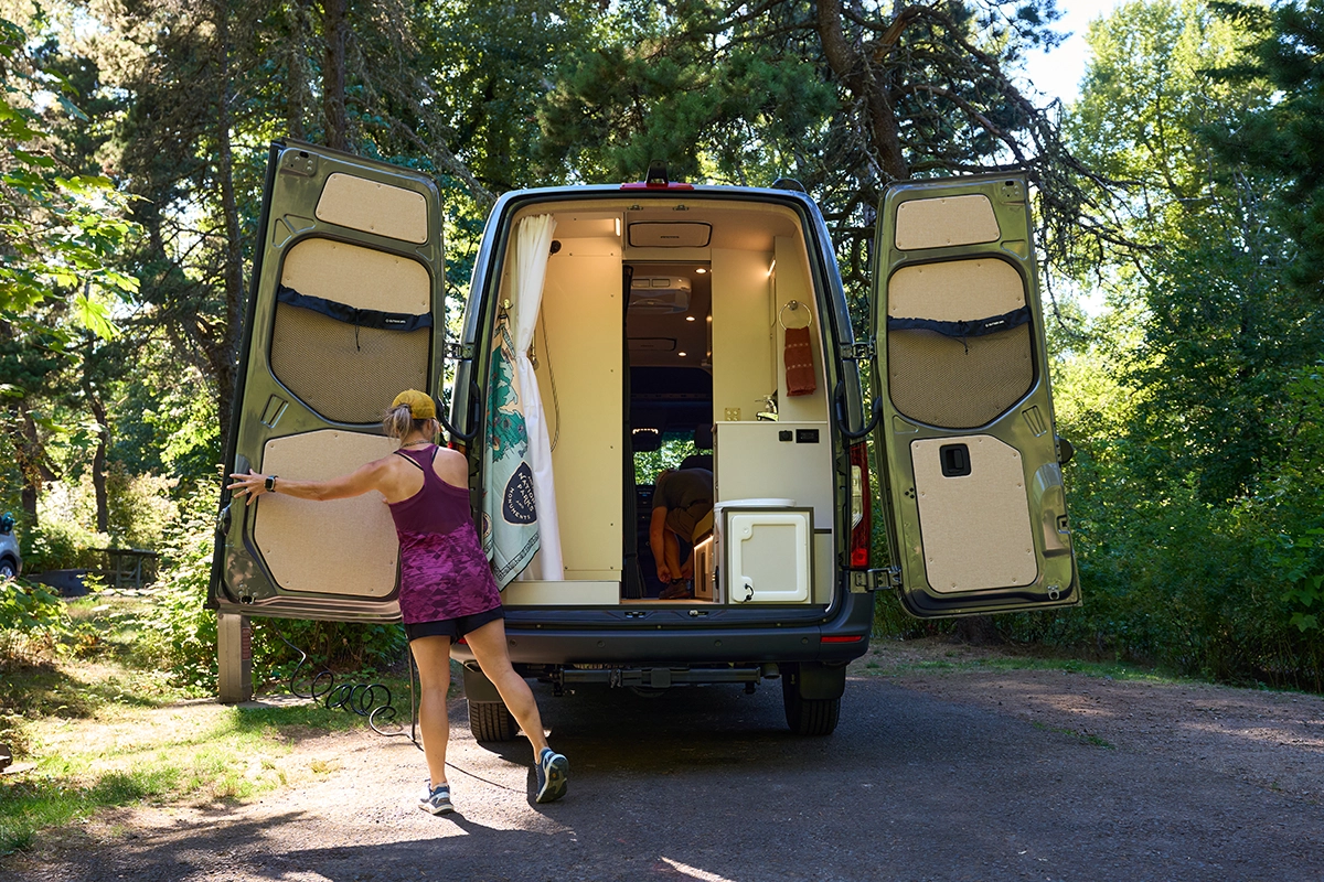 Outside Van Parks Exterior Slider - Mobile solution for travel nurses